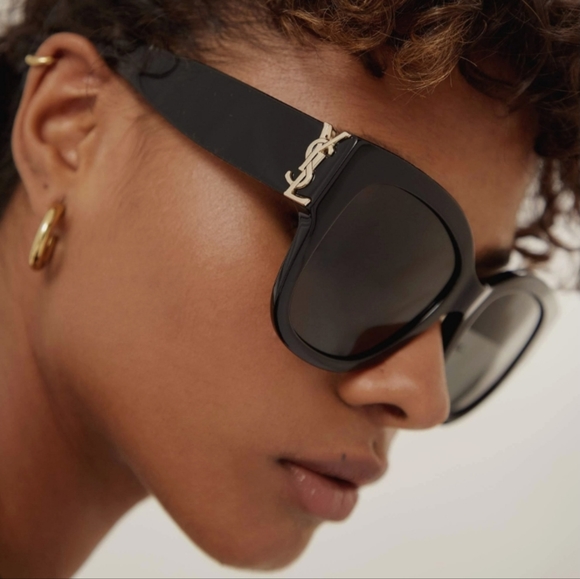 Brand New with Tags! YSL Saint Laurent Monogram Acetate 56MM Cat Eye Sunglasses - Picture 6 of 15